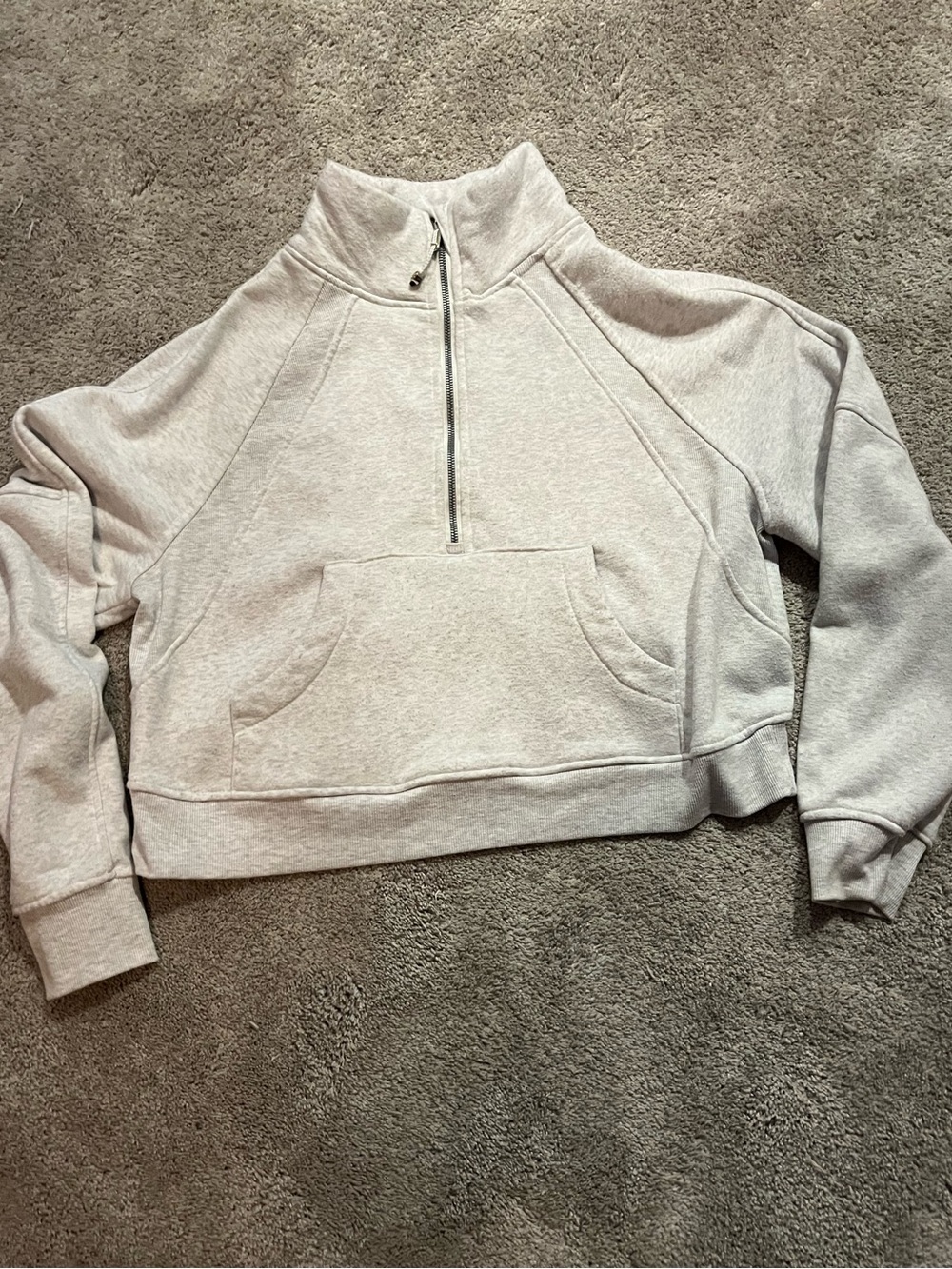 Lululemon Scuba Dupe quarter zip light grey